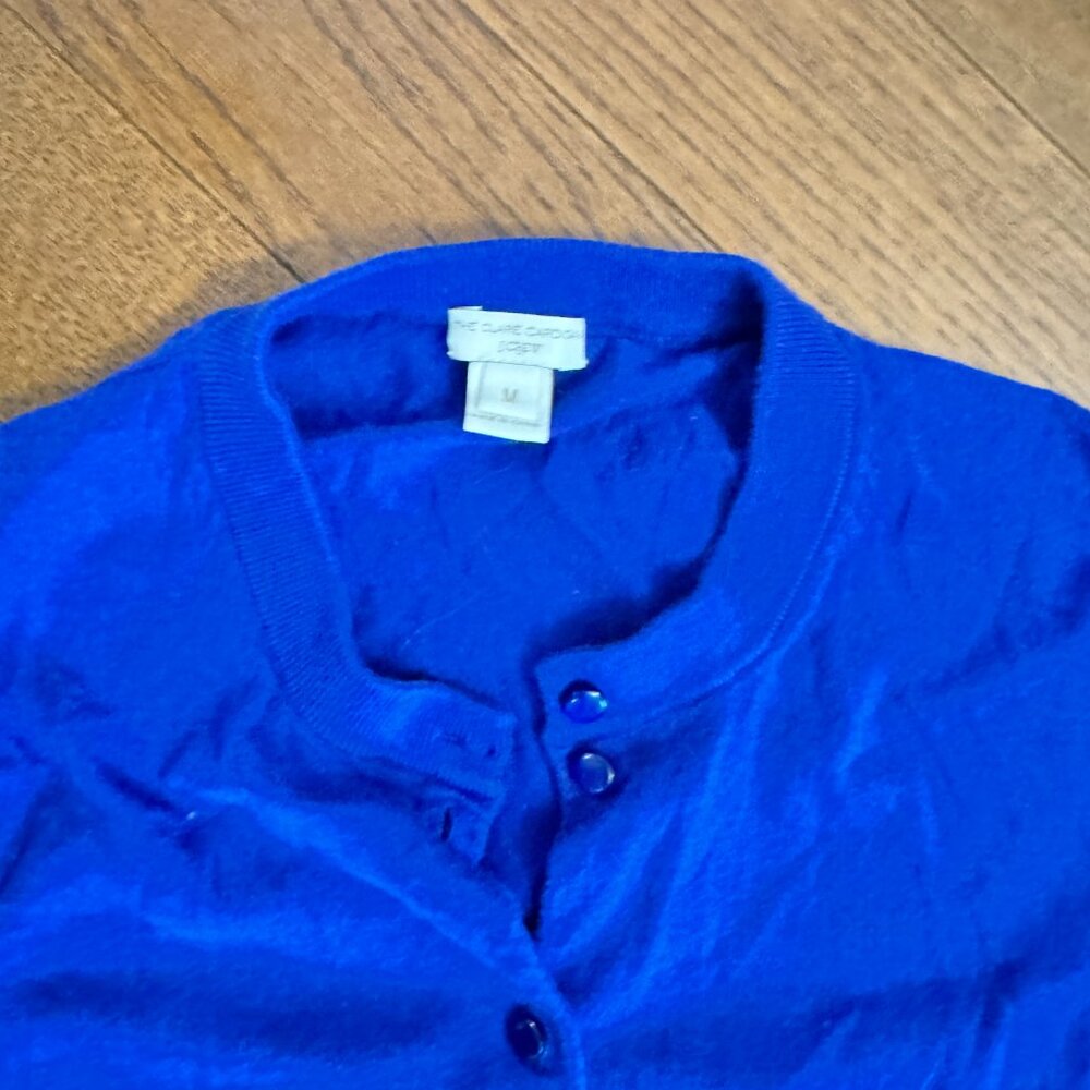 J.Cew Factory The Claire Cardigan Medium 3/4 Sleeve Cardigan Style - 14041 Blue - Picture 6 of 8
